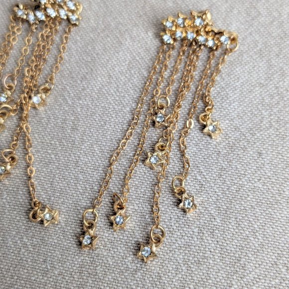 Celestial Golden Dangly Ear Jacket Earrings - Picture 13 of 16